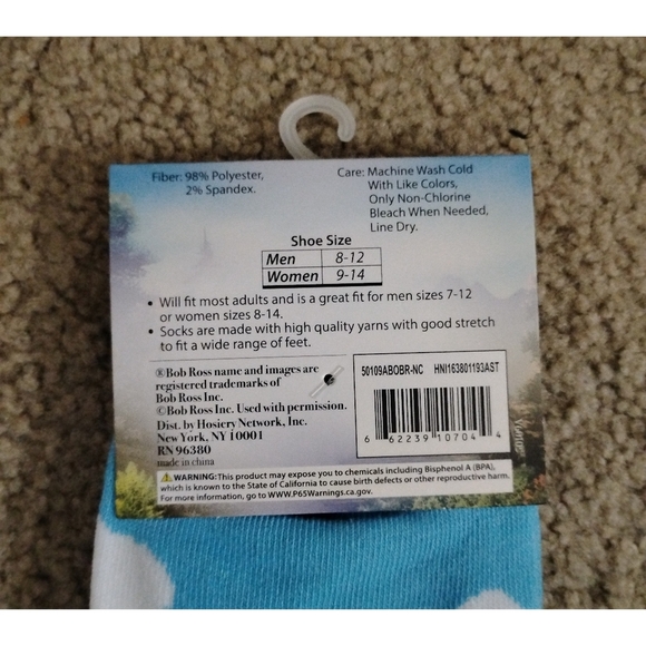 Bob Ross "Happy Clouds" Crew Socks - Picture 4 of 4